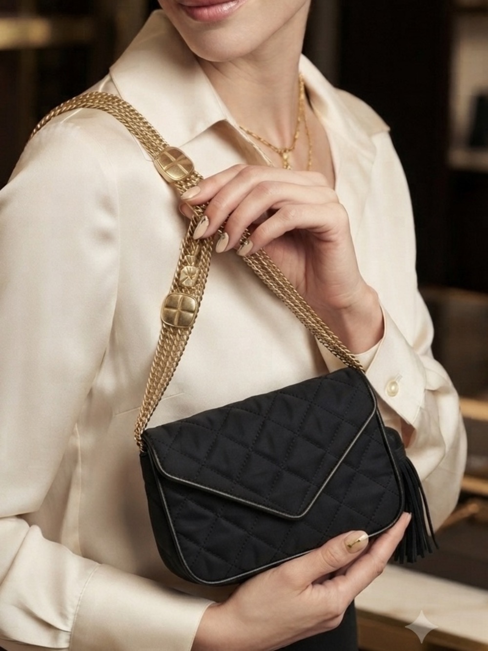 CHANEL Elegant Silk mini bag